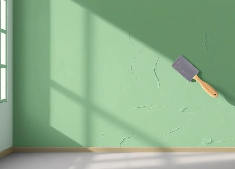 Application d'un enduit décoratif à la lisseuse sur un mur